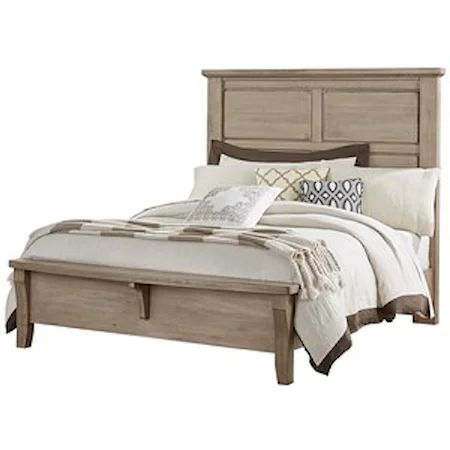 Solid Wood Cherry Queen Mansion Bed with Bench Footboard